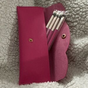 Pink Makeup Brush Set with Case
